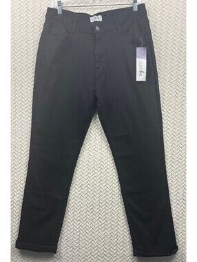 Just Be Ladies Long Skinny Hypersmooth Twill Black Jeans XL
